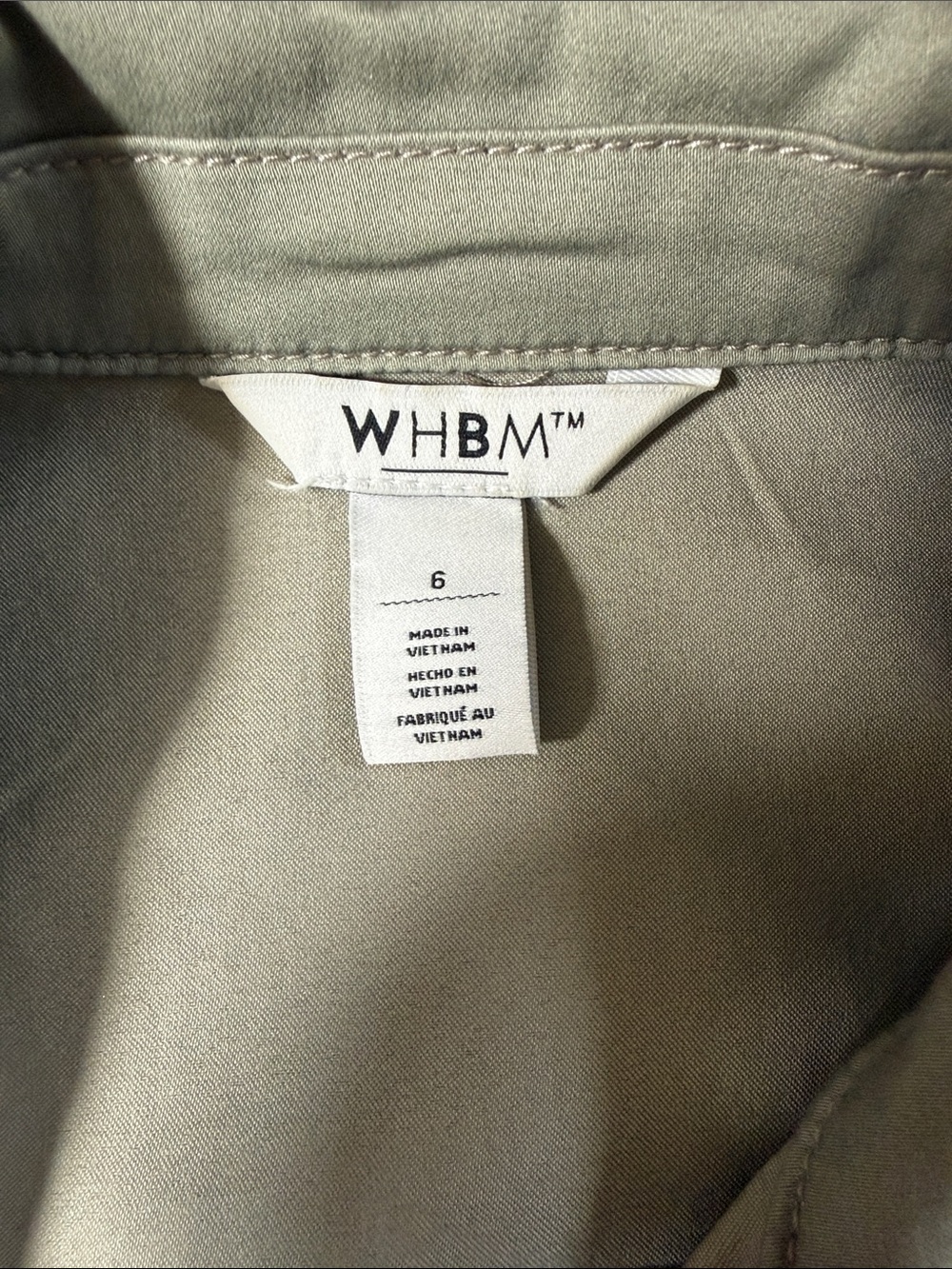 White House Black Market Olive Green Tailored Jean Jacket size6 - Picture 7 of 7